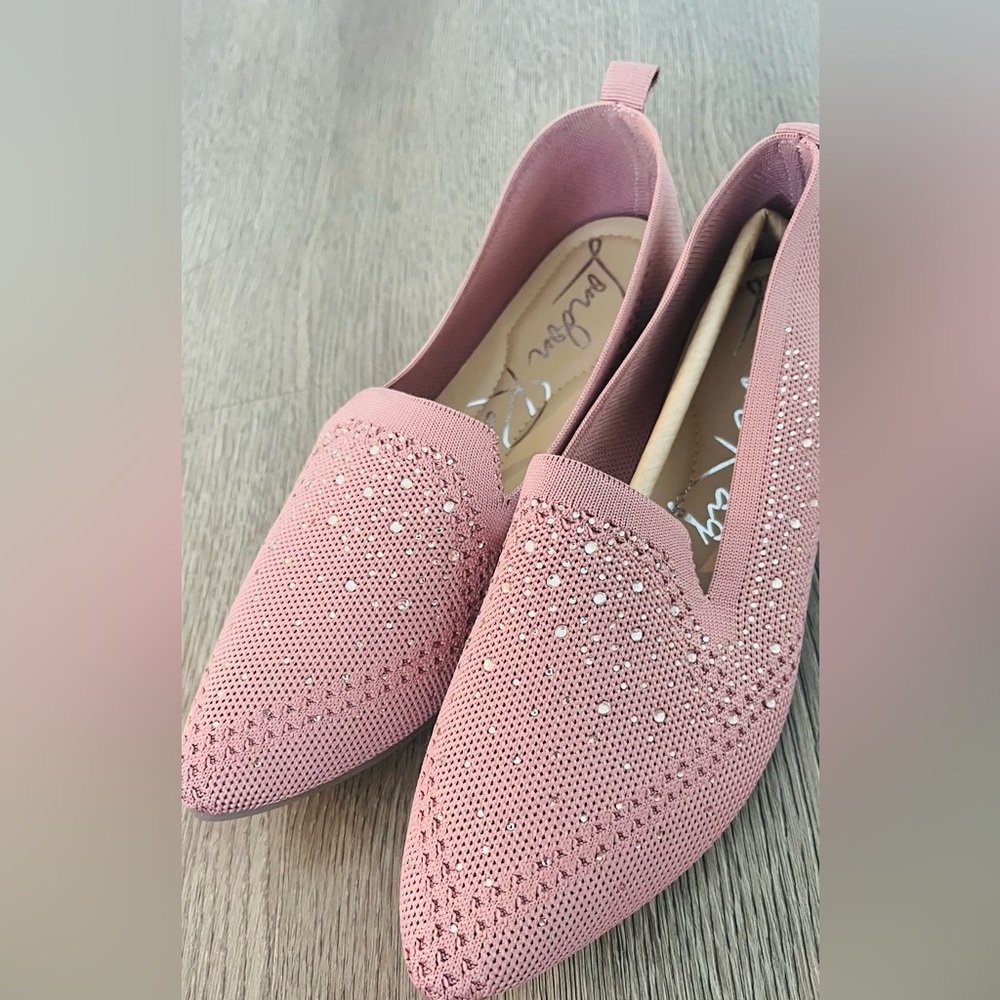 London Rag Pink Flats with Rhinestones – Size US 8 (Brand New)